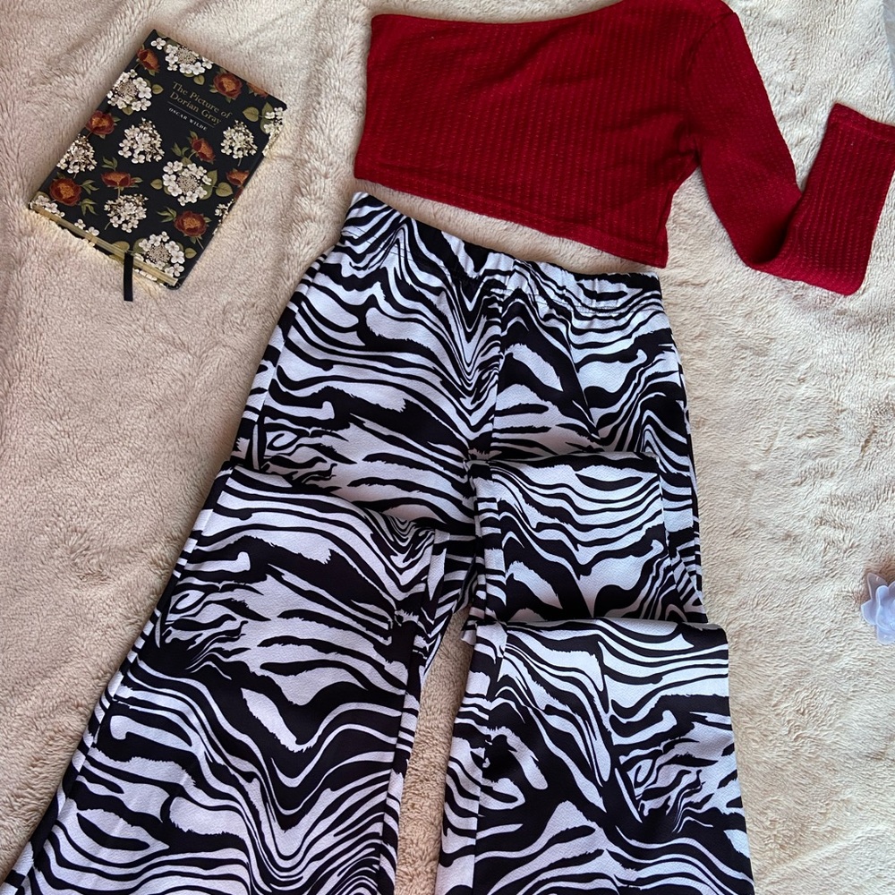 Zebra Wide Leg Pants